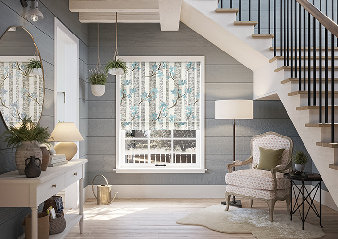 Birch Tree Velvet, Sky Blue - Roman Blind - Image 8